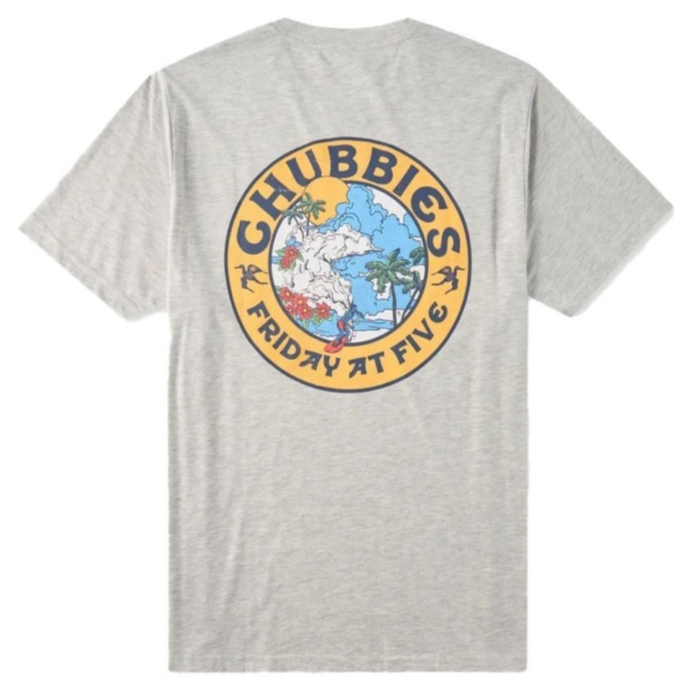 Men's Size XL Chubbies Seal Of Approval Short Sleeve T-Shirt  Light Grey Heather